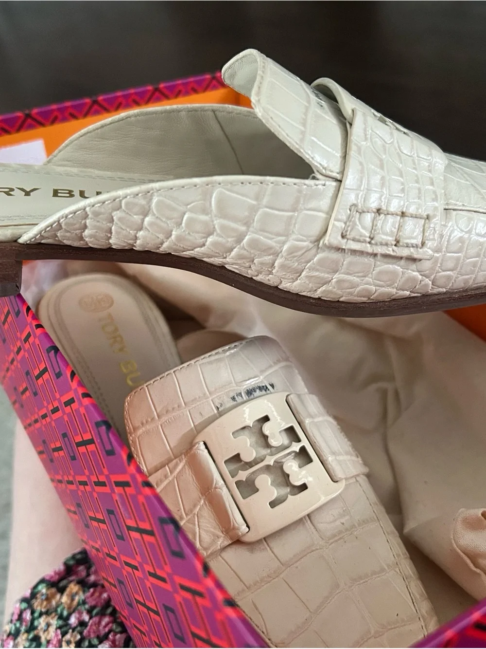 Tory Burch croc embossed